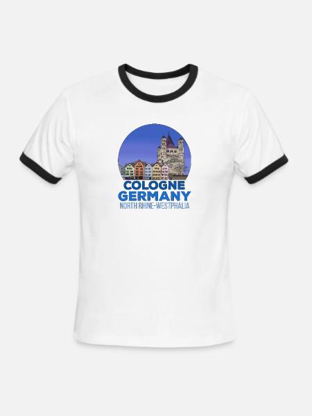 Great Saint Martin Church Cologne Germany - Men's Ringer T-Shirt - white/black