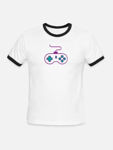 Player 1 Gamer - Men's Ringer T-Shirt - white/black