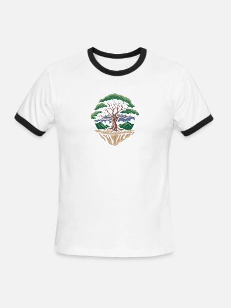 Floating Harmony Tree - Men's Ringer T-Shirt - white/black