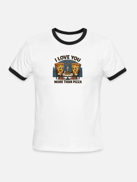 SLICE OF LOVE NYC - Men's Ringer T-Shirt - white/black