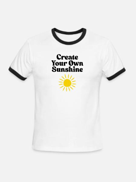 Vivid Sunburst Emblem Design - Men's Ringer T-Shirt - white/black