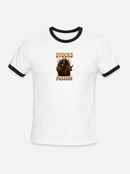 Stocks Passion - Men's Ringer T-Shirt - white/black
