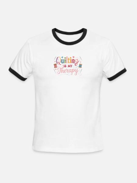 Quilting Therapy Inspirational Design - Men's Ringer T-Shirt - white/black