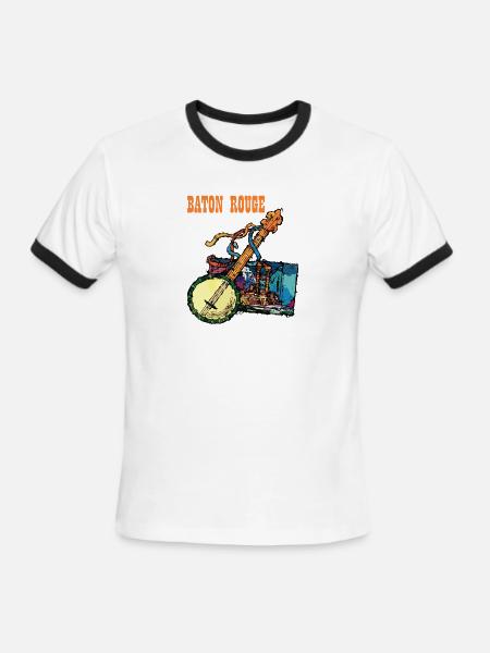 Baton Rouge - Men's Ringer T-Shirt - white/black