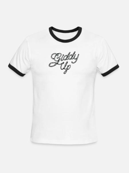 Lettrage de corde vertigineux - T-shirt à bandes contrastées pour hommes   - blanc/noir