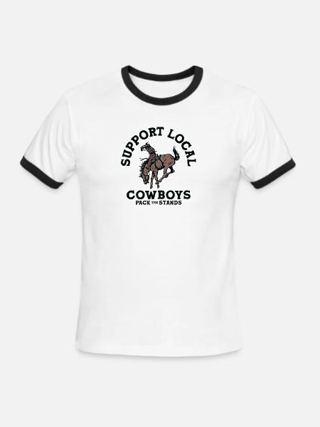 Support Local Cowboy - Men's Ringer T-Shirt - white/black