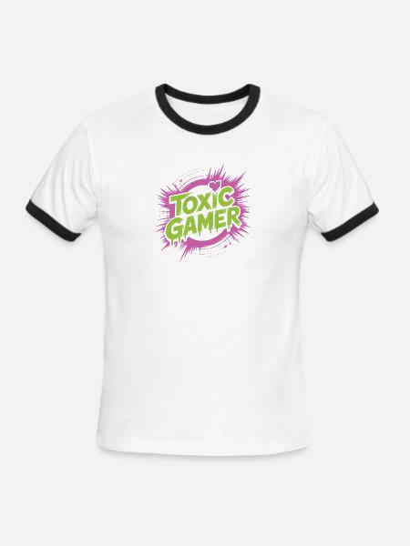 Toxic Gamer - Men's Ringer T-Shirt - white/black