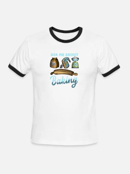 Bake Bakers Ask About Baking - Men's Ringer T-Shirt - white/black