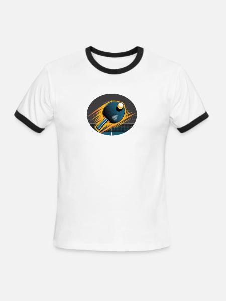 Table Tennis Velocity Burst - Men's Ringer T-Shirt - white/black