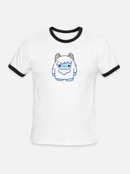 Cute Cryptid Yeti - Men's Ringer T-Shirt - white/black