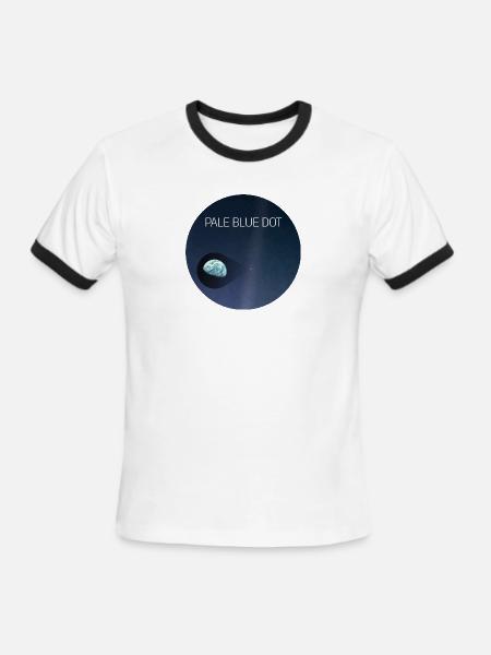 Pale Blue Dot art — NASA Voyager 1 print - Men's Ringer T-Shirt - white/black