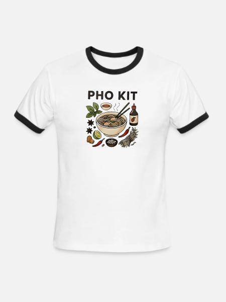   Vietnamese Food Pho Kit - Men's Ringer T-Shirt - white/black