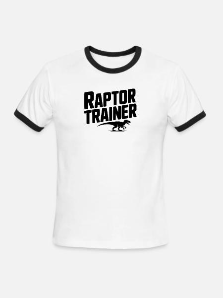Raptor Trainer - Men's Ringer T-Shirt - white/black