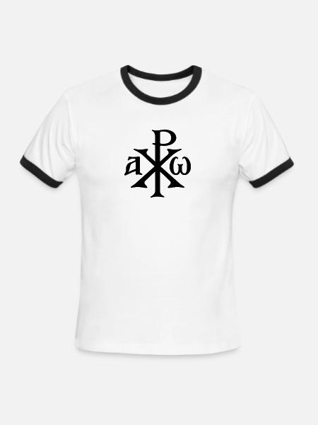 Chi Rho Christogram Black - Men's Ringer T-Shirt - white/black