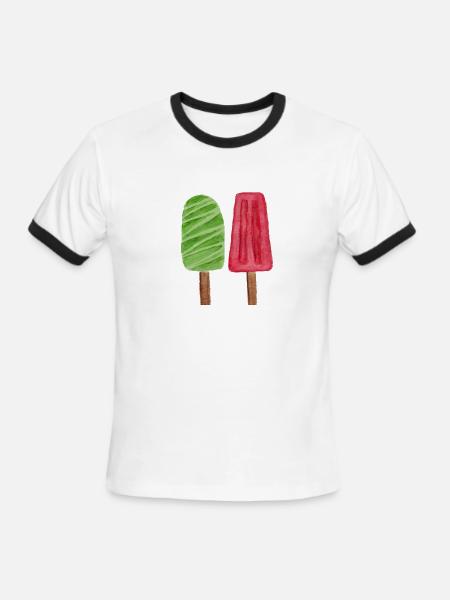 glace  - Men's Ringer T-Shirt - white/black