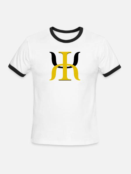 Golden Lambda Glyph - Men's Ringer T-Shirt - white/black