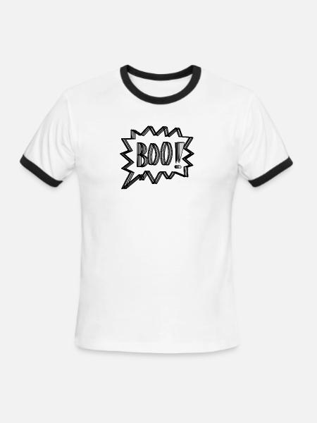 BOO - Men's Ringer T-Shirt - white/black