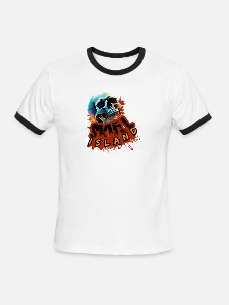 Skull Island Neon Splash - Men's Ringer T-Shirt - white/black