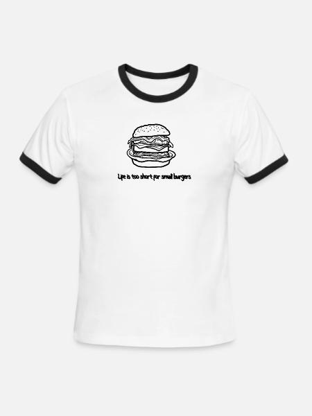  funny Burger sandwich Sketch - Men's Ringer T-Shirt - white/black