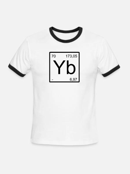 Ytterbium Element Minimal - Men's Ringer T-Shirt - white/black