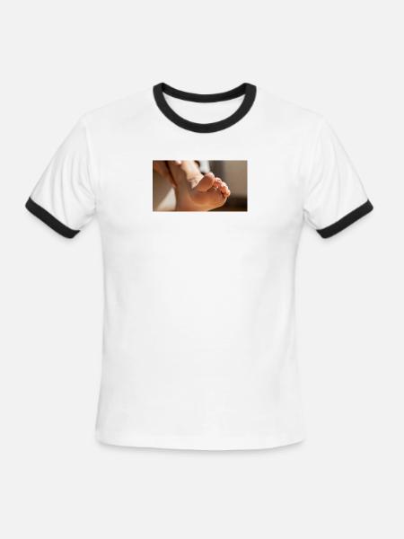 Female foot - Men's Ringer T-Shirt - white/black