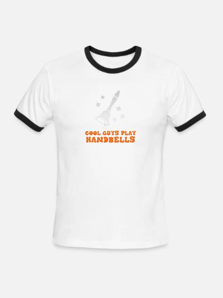 Handbell Anthem in Orange - Men's Ringer T-Shirt - white/black