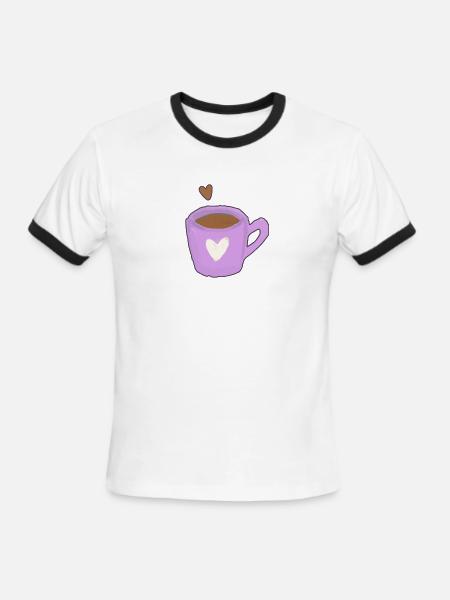Purple Heart Coffee Mug - Men's Ringer T-Shirt - white/black