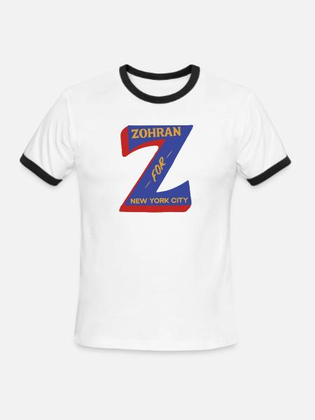 Zohran Mamdani Shirt - Men's Ringer T-Shirt - white/black