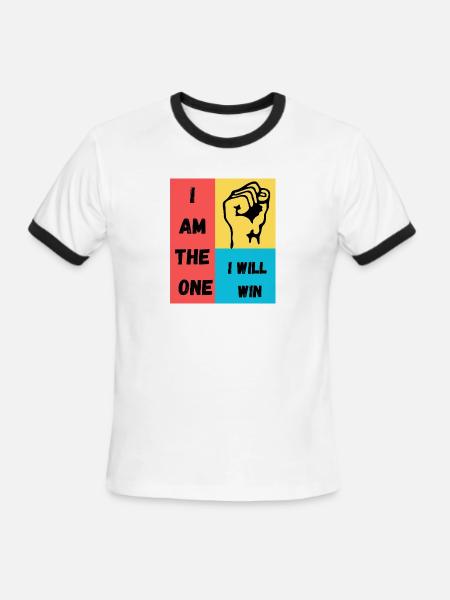  I Am the One, I Will Win – Motivational T-Shirt - Men's Ringer T-Shirt - white/black