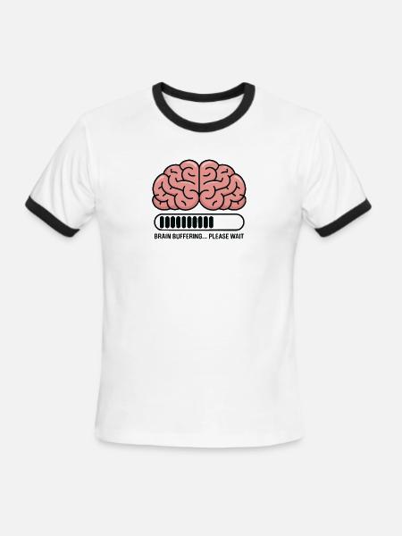 Brain Buffering Loading Graphic - Men's Ringer T-Shirt - white/black