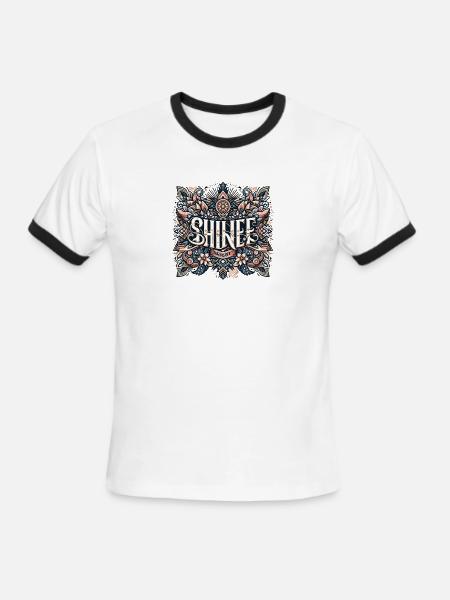 Shine Bright Ornamental Mandala - Men's Ringer T-Shirt - white/black