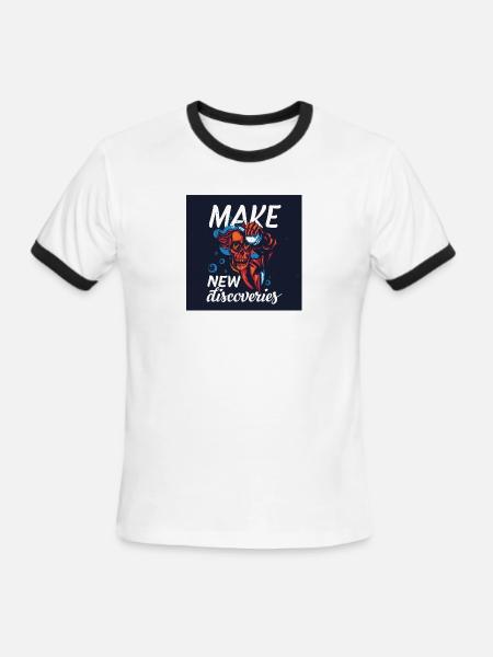 Make New Discoveries Skull Dive - Men's Ringer T-Shirt - white/black