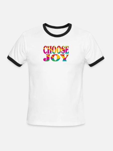 Choose joy - Men's Ringer T-Shirt - white/black