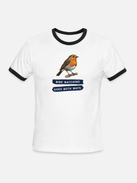 Bird Watching Goes Both Ways - Men's Ringer T-Shirt - white/black