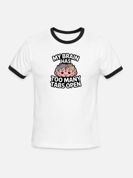 Funny Overthinking Anxiety Design - Men's Ringer T-Shirt - white/black