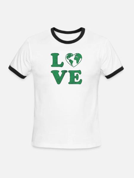 Love Your Mother Earth Graphic - Men's Ringer T-Shirt - white/black