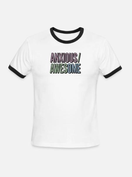 Anxious/Awesome Gradient - Men's Ringer T-Shirt - white/black