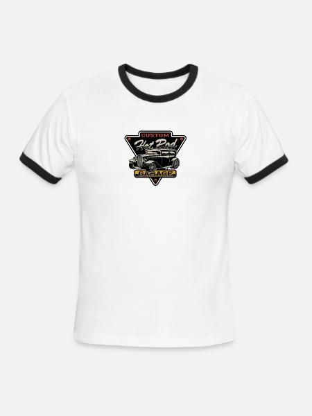 Custom Hot Rod Garage .    - Men's Ringer T-Shirt - white/black