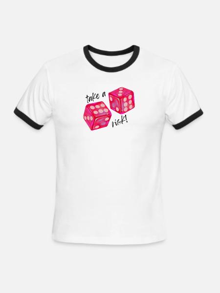 Take a Risk Graphic - Men's Ringer T-Shirt - white/black