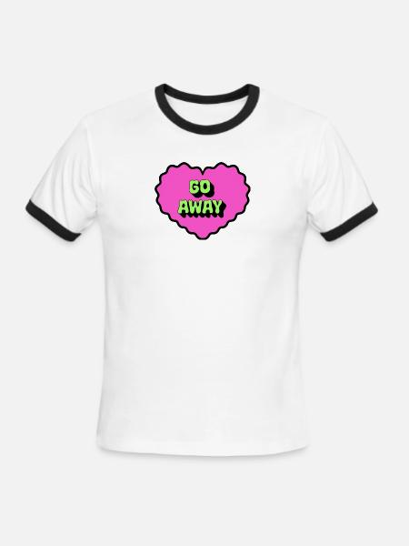 Go Away - Men's Ringer T-Shirt - white/black