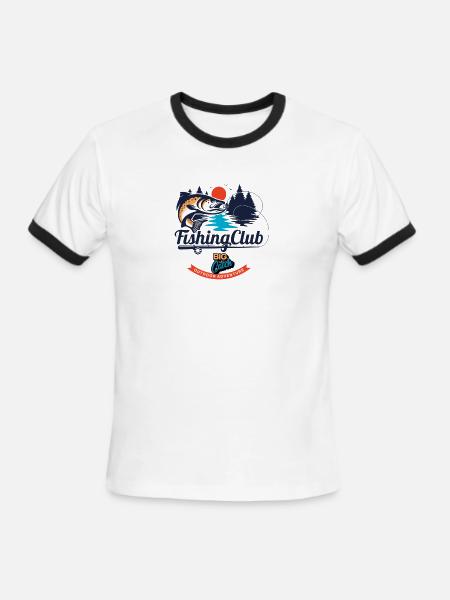Fishing Club – Big Catch Outdoor Adventure Design - Men's Ringer T-Shirt - white/black