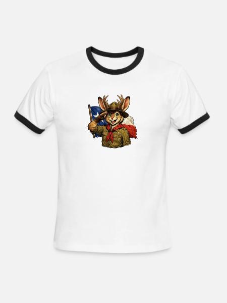 Jackalope Scout - Men's Ringer T-Shirt - white/black