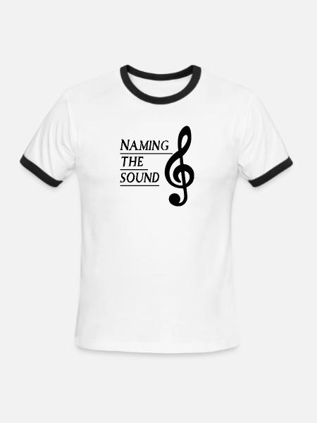 Bold Treble Clef Line Art - Men's Ringer T-Shirt - white/black