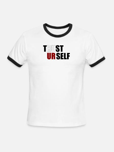 Trust Yourself - Motivational Quote - Men's Ringer T-Shirt - white/black
