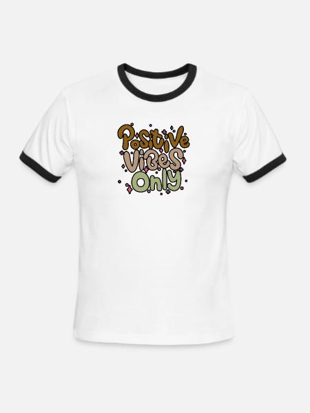 Positive Vibes Only - Men's Ringer T-Shirt - white/black