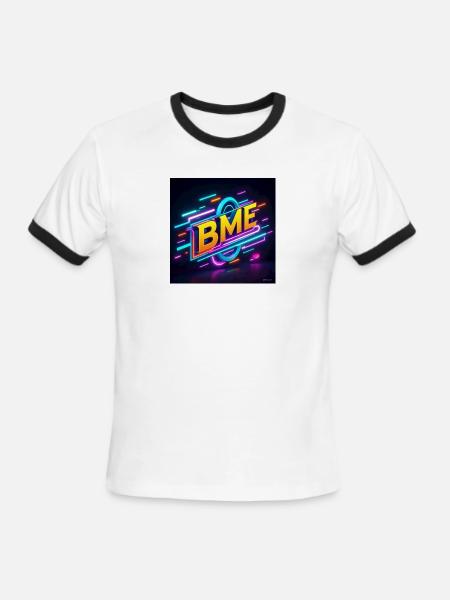 BME Neon Circuit Logo - Men's Ringer T-Shirt - white/black