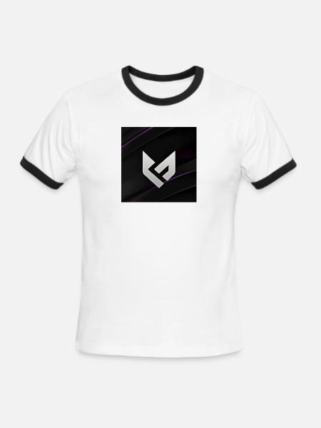 Geometric Monogram Glyph - Men's Ringer T-Shirt - white/black