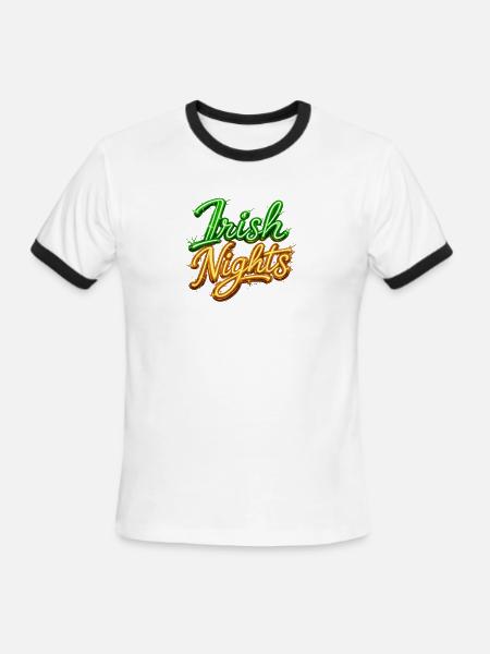 Irish Nights Neon Sign - Men's Ringer T-Shirt - white/black