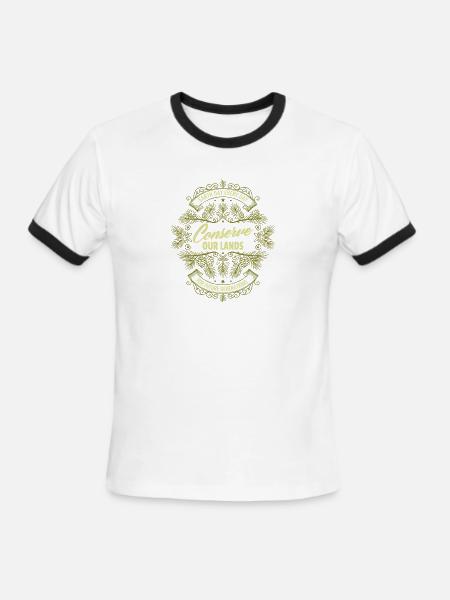 Conserve Our Lands - Men's Ringer T-Shirt - white/black