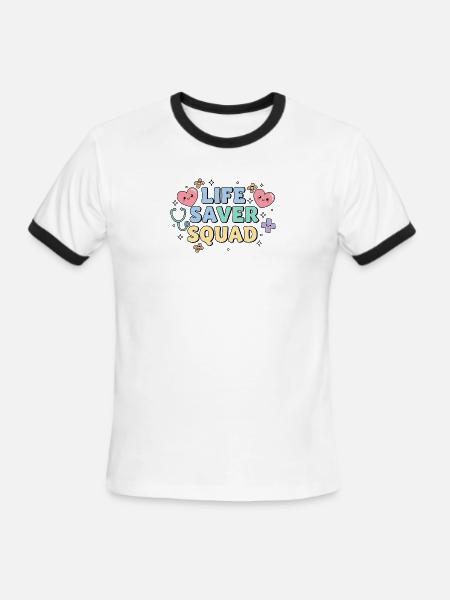 Life Saver Squad - Men's Ringer T-Shirt - white/black